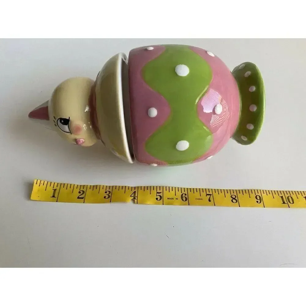 Johanna Parker Carnival Cottage Easter Egg Canister With Chick Topper Ceramic‎